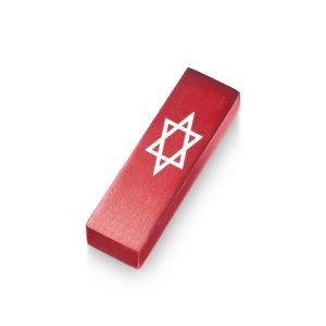 מזוזה לאוטו מגן דוד אלומיניום אדום {78)