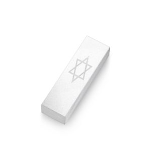 מזוזה לאוטו מגן דוד אלומיניום לבן {78)