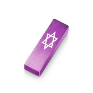 מזוזה לאוטו מגן דוד אלומיניום סגול {78)