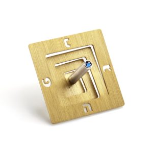 סביבון מרובע אלומיניום זהב עם סטנד{41}