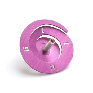 סביבון ספירלה אלומיניום ורוד עם סטנד{40}