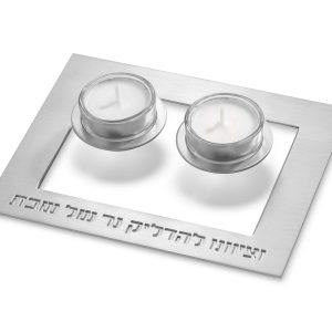 פמוטים "מרחפים" אלומיניום כסף {103}