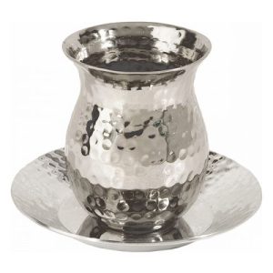 כוס קידוש קטנה/תחתית נירוסטה עבודת פטיש