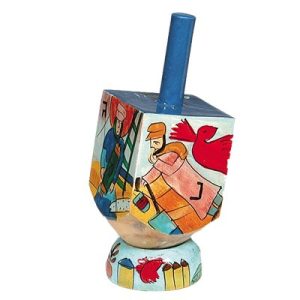 סביבון קטן עץ+סטנד ציור יד נ.ג.ה.פ.