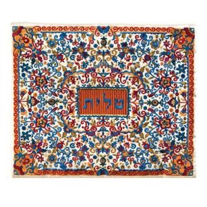 תיק טלית רקמה מלאה פרחים/רימונים צבעוני
