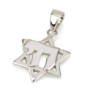 תליון כסף ח"י בתוך מ"ד