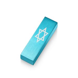 מזוזה לאוטו מגן דוד אלומיניום טורקיז {78)