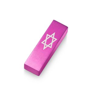 מזוזה לאוטו מגן דוד אלומיניום ורוד {78)