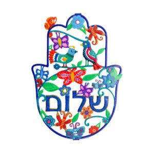 חמסה גדולה שטוחה לכה אמאייל ציפורים+שלום עברית