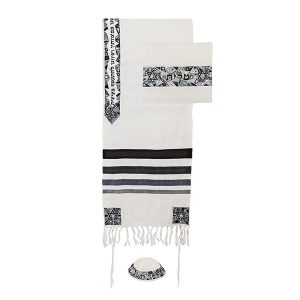 סט טלית "מגן דוד" שחור/אפור