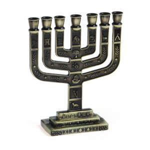 מנורה שבטים מרובעת צבע ברונזה 10 ס"מ