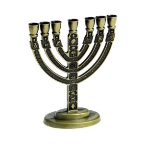 מנורה שבטים עגולה צבע ברונזה 10 ס"מ