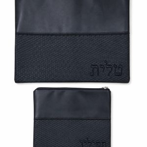 סט תיקים "אבנים" דמוי עור שחור