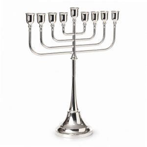 חנוכייה דגם כנסת ציפוי כסף 52 ס"מ