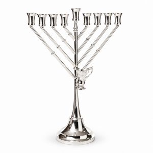 חנוכייה חב"ד ציפוי כסף 51 ס"מ