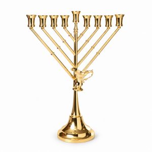 חנוכייה חב"ד ציפוי זהב 51 ס"מ