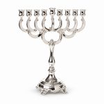 חנוכיה דגם שושנים ציפוי כסף 38 ס"מ