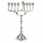 חנוכיה דגם שושנים ציפוי כסף 68 ס"מ