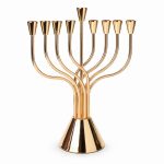 חנוכייה דגם הללו ציפוי זהב 46 ס"מ