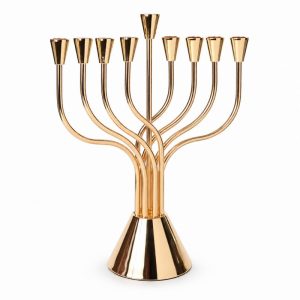 חנוכייה דגם הללו ציפוי זהב 46 ס"מ