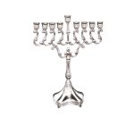 חנוכיה מיני ציפוי כסף 22 ס"מ