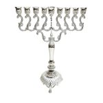חנוכייה ציפוי כסף "להבה" 42 ס"מ