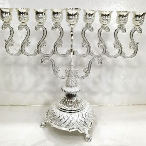 חנוכייה ציפוי כסף 30 ס"מ
