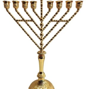 חנוכייה חב"ד ציפוי כסף/זהב 52 ס"מ
