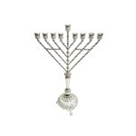 חנוכייה חב"ד ציפוי כסף 52 ס"מ