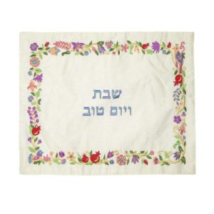 כיסוי חלה ריקמה פרחים