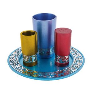 סט הבדלה אלומיניום אנדונייז מגזרת רימונים/נר/ציפורן