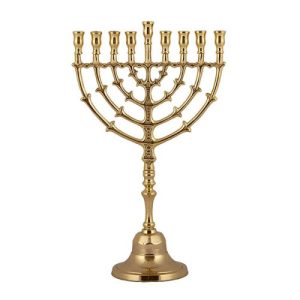 חנוכייה נחושת עלים