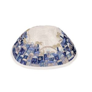 כיפה רקמה ירושלים מלא