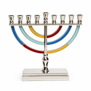 חנוכייה מתכת צבעונית 14 ס"מ