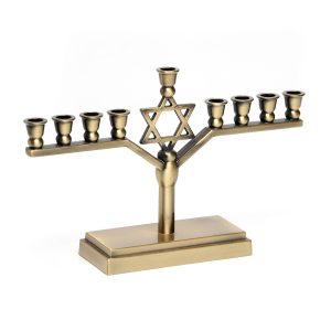 חנוכייה מתכת צבע נחושת מ"ד 12 ס"מ