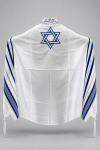 טלית צמר א.א. רקמה מגן-דוד כחול כסף מס' 60