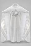 טלית צמר א.א. רקמה מגן-דוד לבן כסף מס' 60