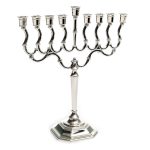 חנוכיה מיני דגם טוהר ציפוי כסף 21 ס"מ