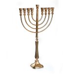 חנוכייה "מנורה" אלומיניום ציפוי זהב 73 ס"מ
