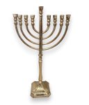 חנוכייה "מנורה" אלומיניום ציפוי זהב 52.5 ס"מ