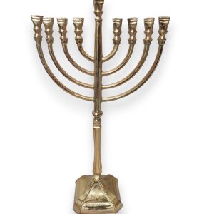 חנוכייה "מנורה" אלומיניום ציפוי זהב 52.5 ס"מ