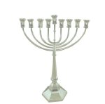 חנוכייה דגם אור מלכות ציפוי כסף 47 ס"מ