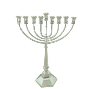 חנוכייה דגם אור מלכות ציפוי כסף 47 ס"מ