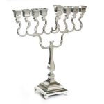 חנוכייה בארוק ציפוי כסף 56 ס"מ