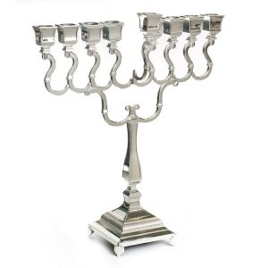 חנוכייה בארוק ציפוי כסף 56 ס"מ