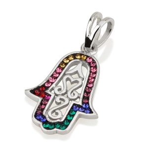 תליון חמסה פיליגרן כסף ואבני קריסטל