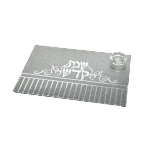 מגש חלה שבת קודש מראה רסיסים כסף+מלחיה