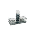 מלחיה פתוחה מרובעת קריסטל שחור