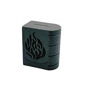 קופת צדקה אקריליק אפור אבן "האש שלי" שחור