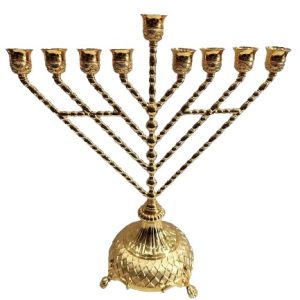 חנוכייה חב"ד ציפוי זהב 40 ס"מ